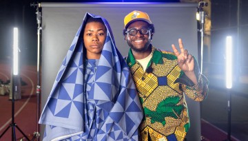 Participants in the 20th annual AFRIK fashion show pose for photos backstage in Barton Hall.